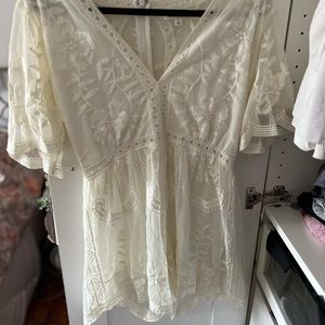 WORN ONCE women’s white lace romper